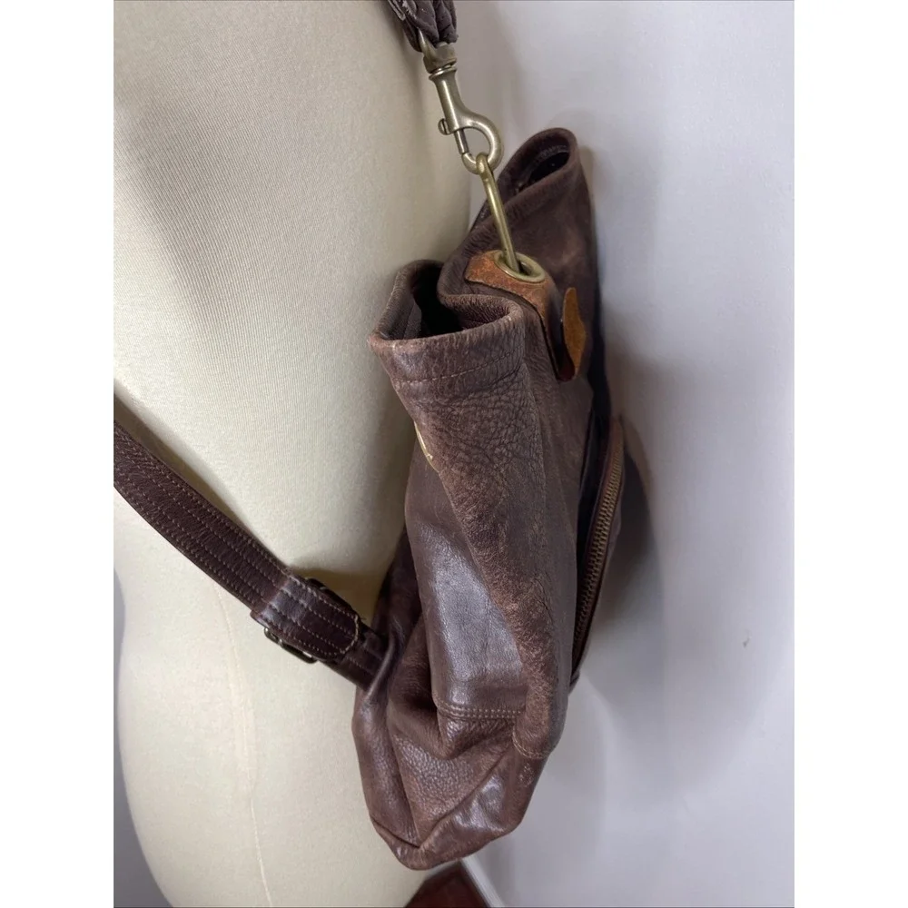 Vintage Brown Leather Talon Zip Backpack